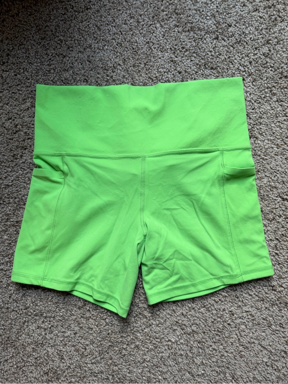 Athleta High-Waist Performance Shorts - Neon Green
